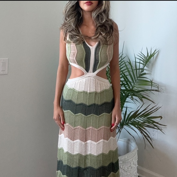 Knit Cutout Multicolor Maxi Dress size S/M - Picture 1 of 2